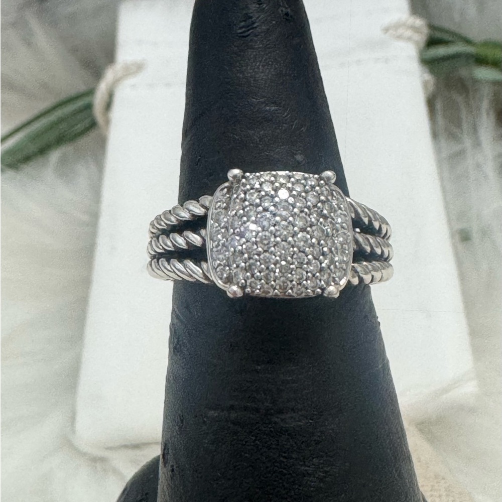 David Yurman .925 Diamond Petite Wheaton Ring - Picture 11 of 11